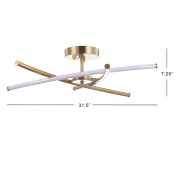 Crucis 31.5" Modern Metal Integrated LED Semi Flush Mount - JONATHAN Y